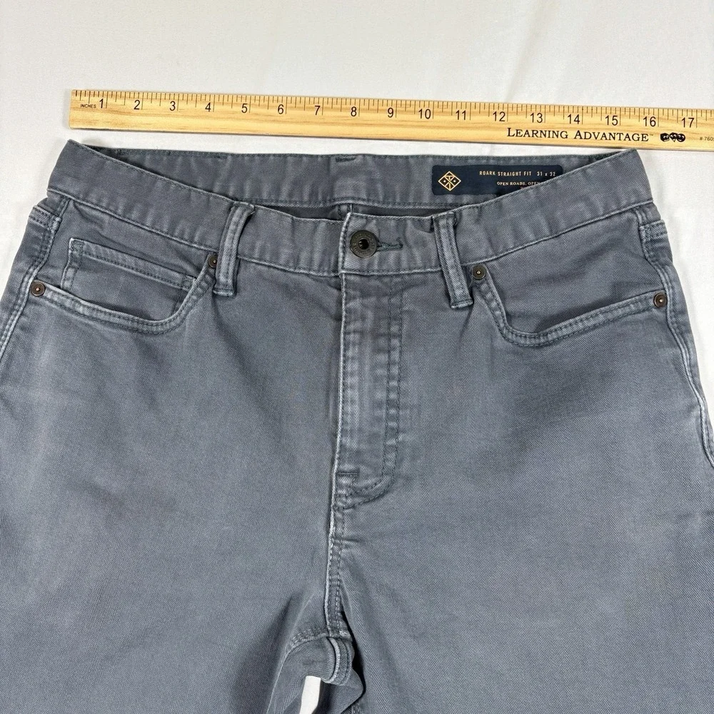 Roark Straight Fit HWY 128 Denim Grey Pants Mens 31x32 (fits 31x30) Stretch